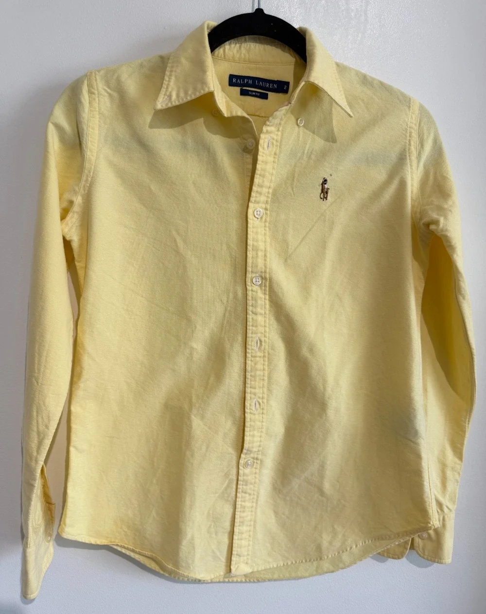 Ralph Lauren teen Size 2-(12-14)- slim fit yellow cotton Shirt, women Sz- 2-4